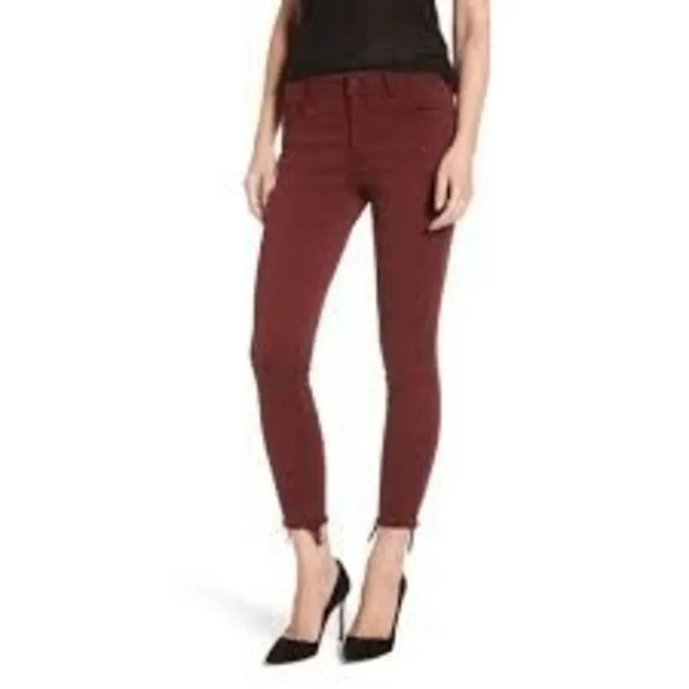DL1961 Margaux Instasculpt Ankle Skinny‎ Jeans Women's Size 10 Maroon Mid Rise